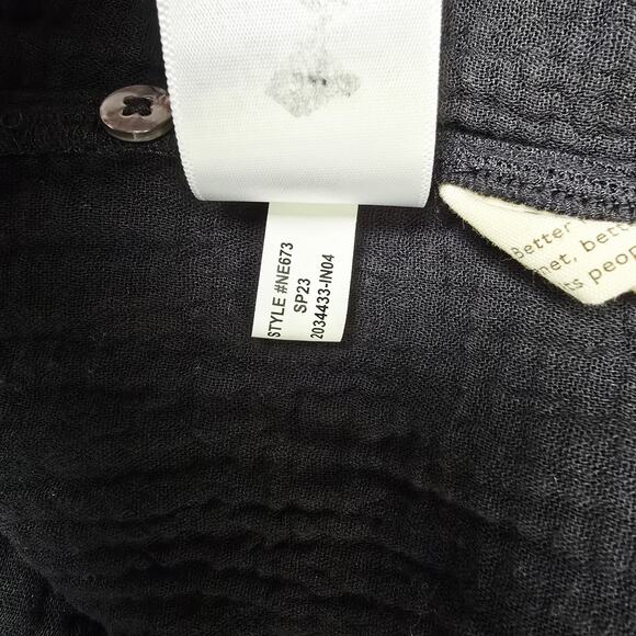 Madewell Dress Size 8 Black Lightspun Gauze Tiered Button Front Midi Pockets - Picture 12 of 16